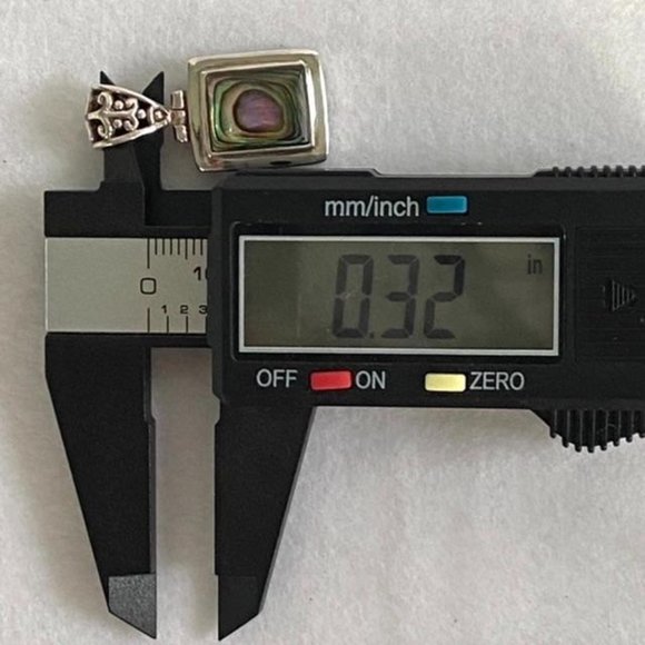 Sterling Silver Paua Abalone Pendant Necklace 16" Round Omega Chain - Picture 14 of 16